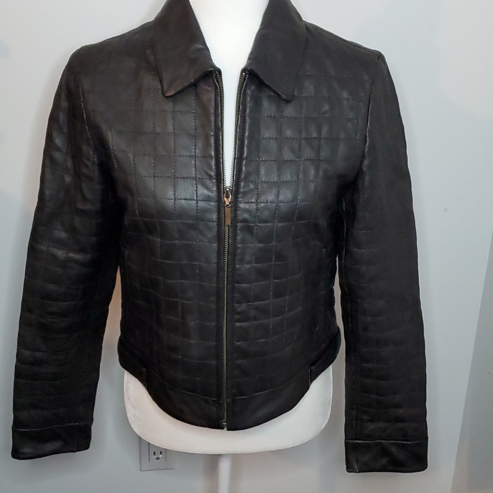 Black Leather Jacket Siena Studio Size M